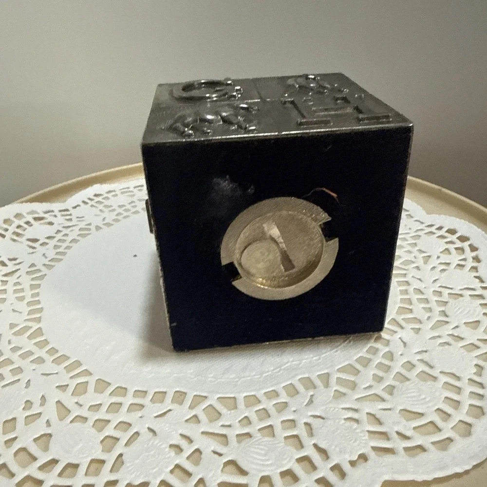 Godinger Silver ABC Block Piggy Bank Cube Nursery Baby Keepsake Metal‎